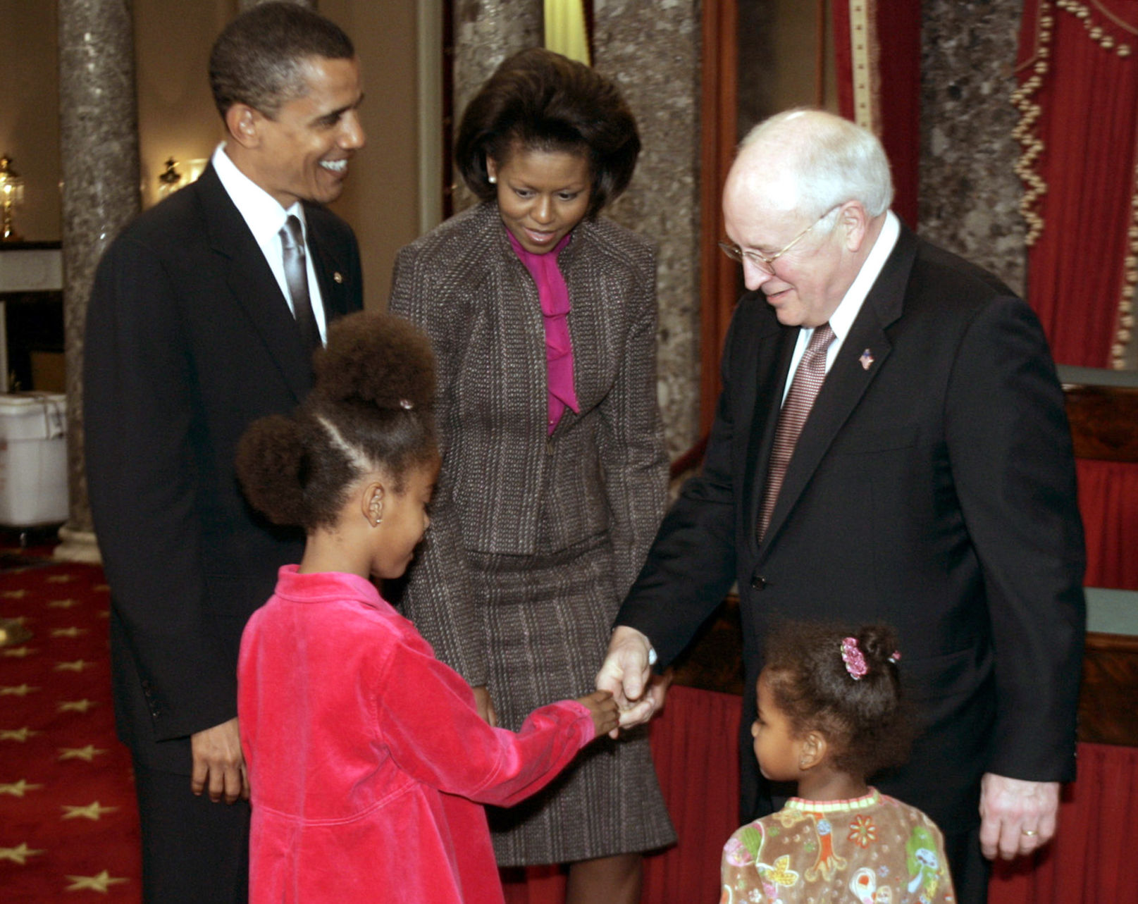 The Obamas and Dick Cheney, 2005
